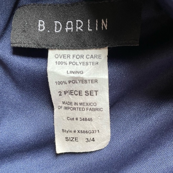 B. Darlin Crystal Navy Blue Bandeau Halter Top. Size 3/4 - Picture 5 of 7